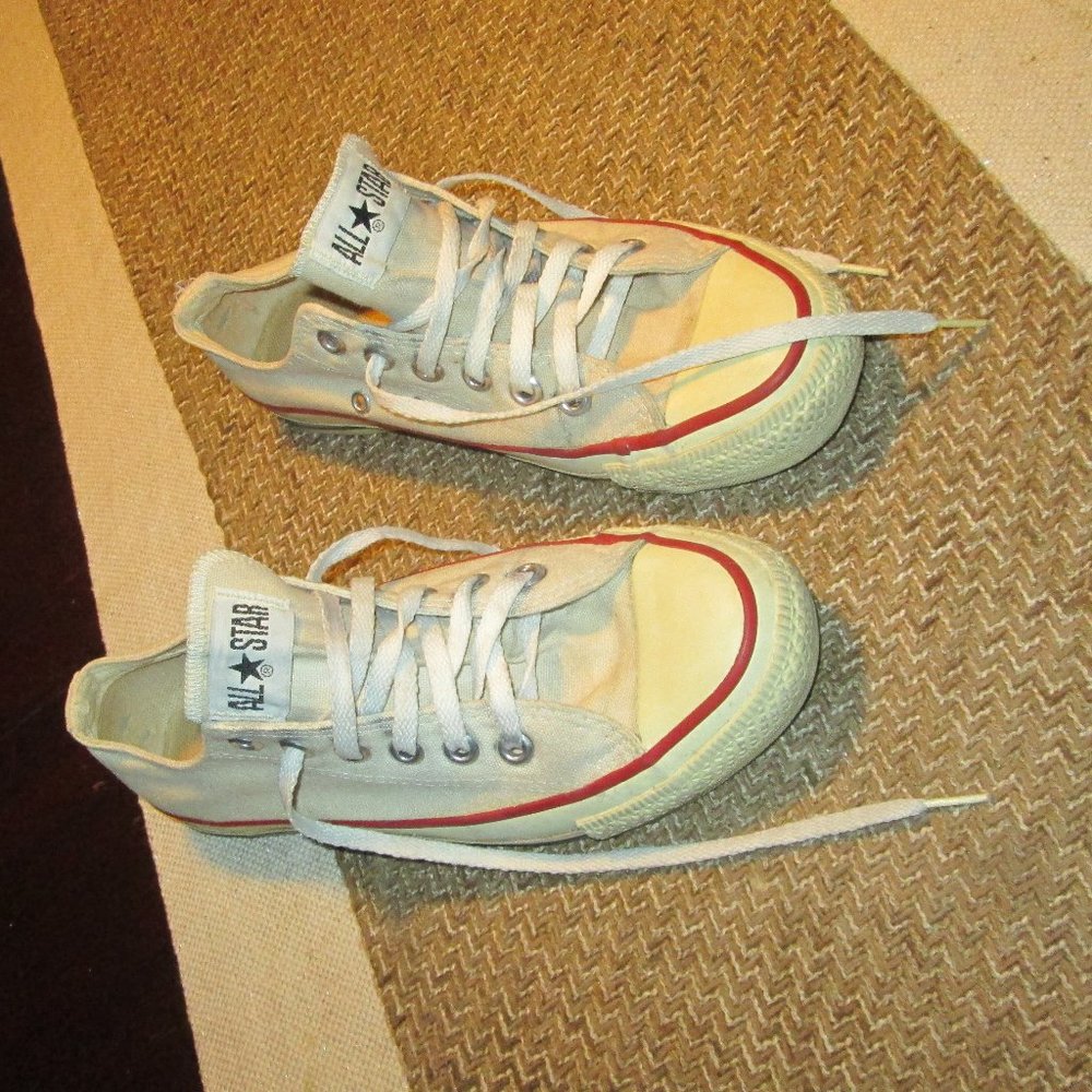 Vintage Natural Converse All Star Low Top Sneakers Gym Shoes Made In USA sz 5.5